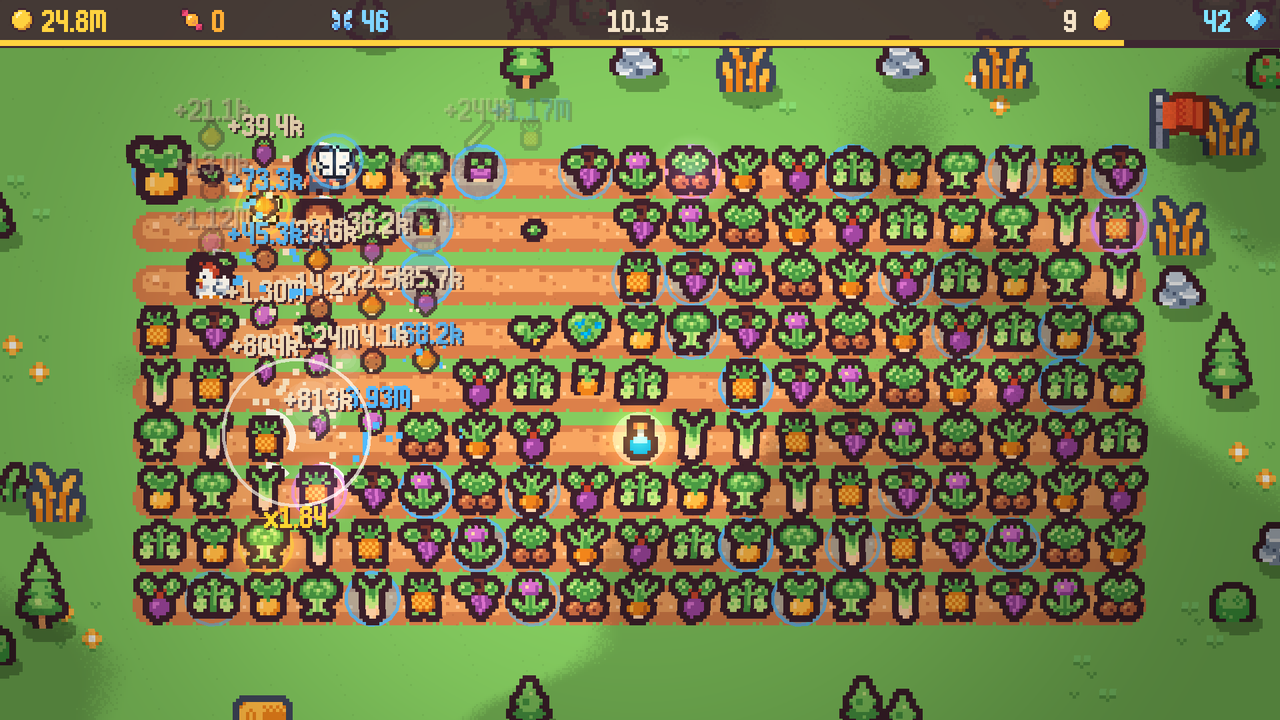 Tiny Farm: a big field full of crops swaying in the wind