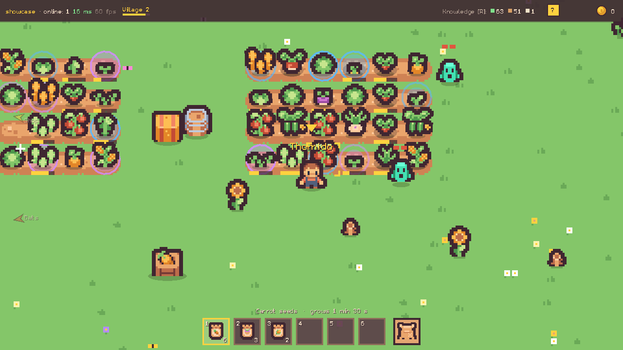 Tiny Village Online: slimes raiding the field
